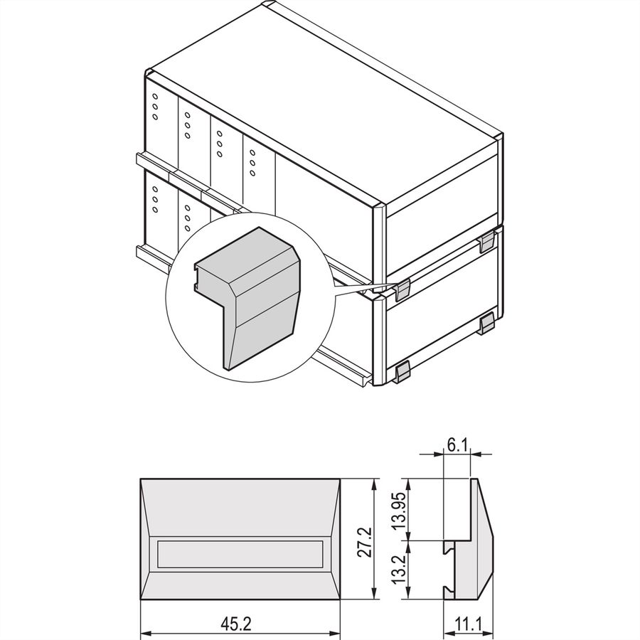 SCHROFF Stacking Aid Kit for RatiopacPRO/-Air Case or Interscale, RAL 9006