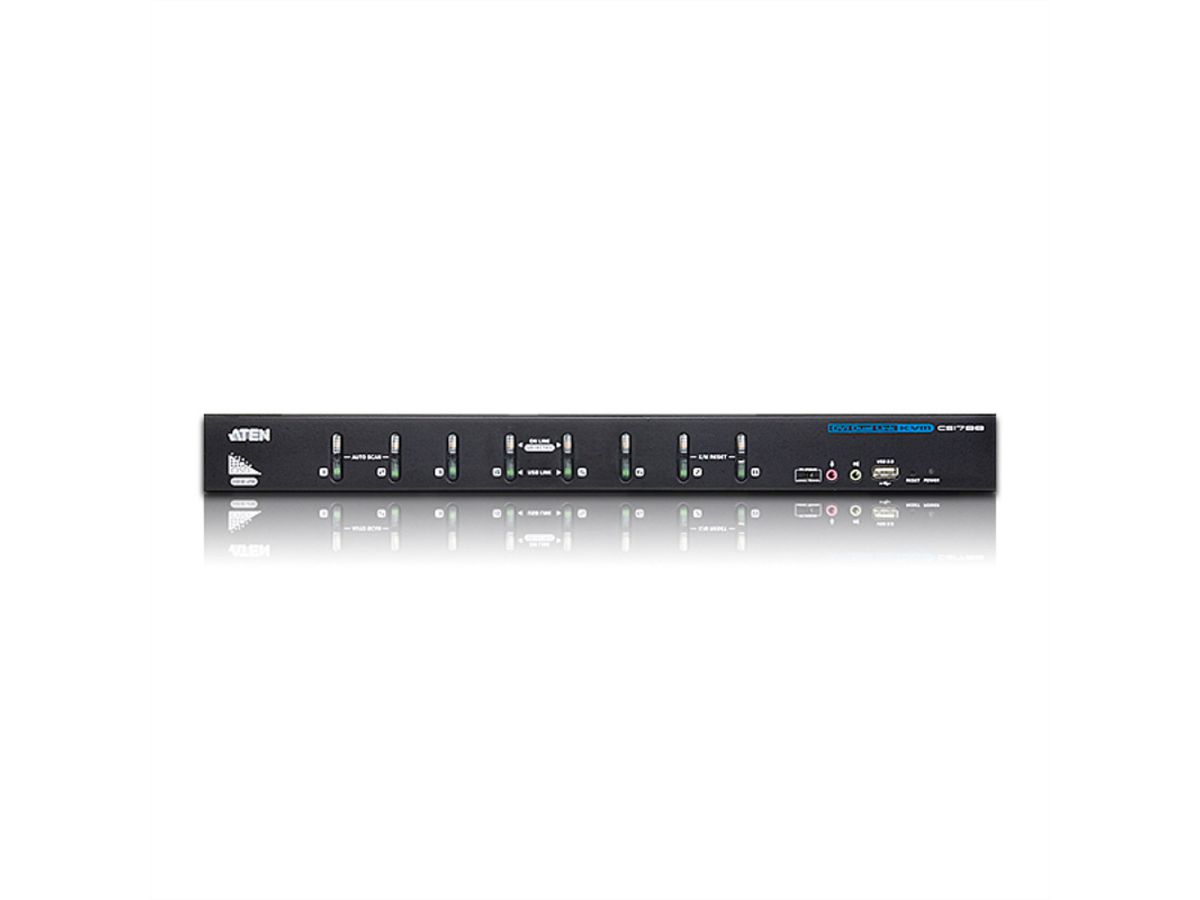 ATEN CS1788 KVM-switch Dual-Link DVI, USB, audio, 8 poorts