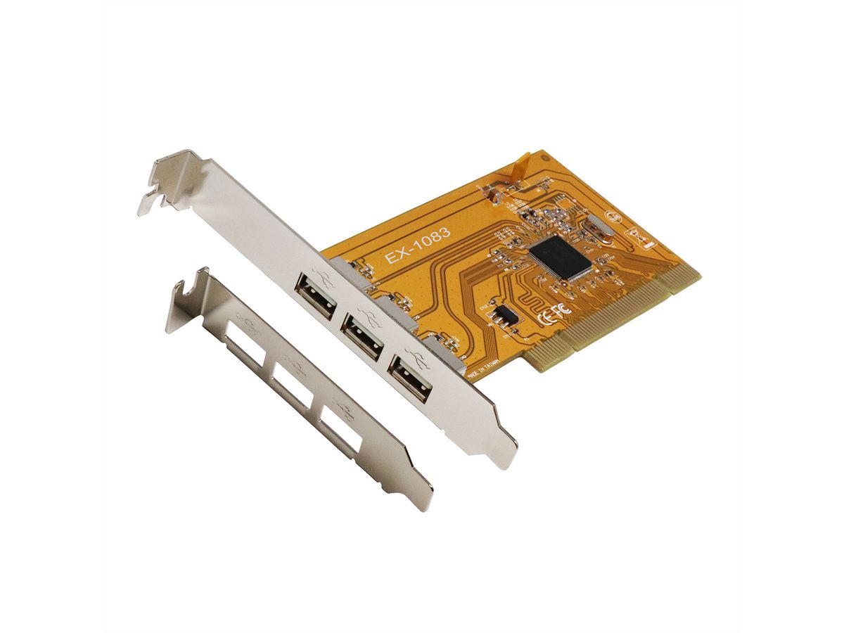 EXSYS EX-1083 USB 2.0 PCI-kaart met 3 poorten