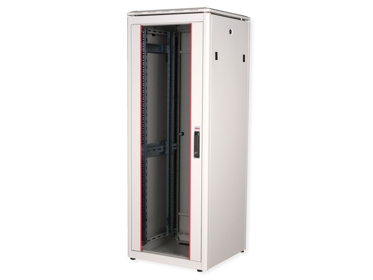 ROLINE 19-inch Network Cabinet Pro 32 U, 600x600 WxD glass door grey
