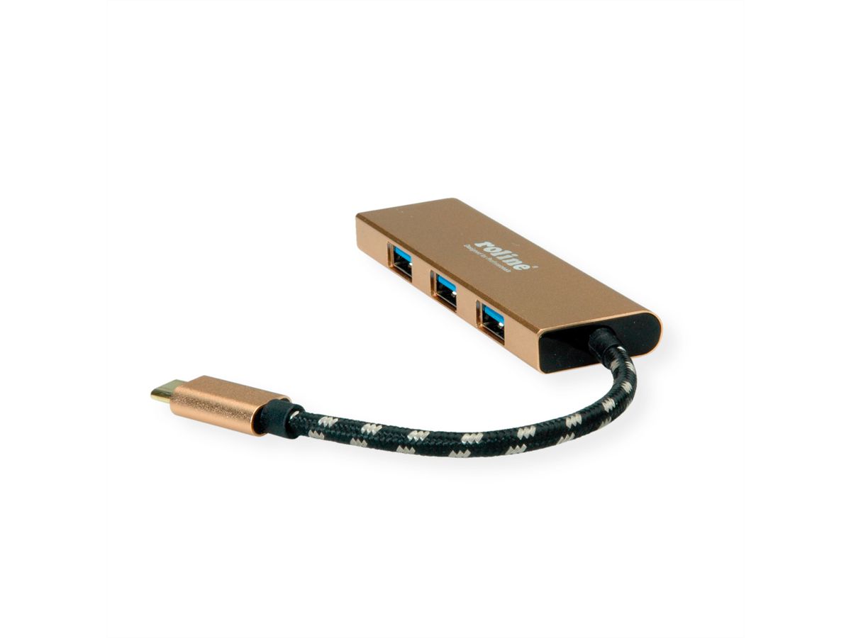 ROLINE GOLD USB 3.2 Gen 1 Hub, 4 Ports, Type C connection cable