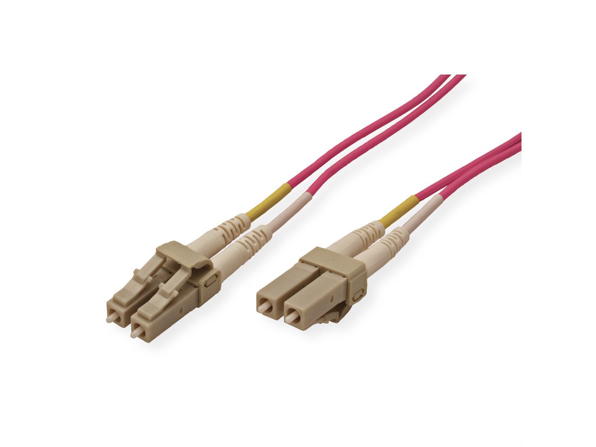 ROLINE Fibre Optic Jumper Cable, 50/125 µm, LC/LC, OM4, violet, 1 m