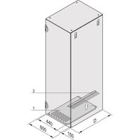 SCHROFF Varistar IP 20 Grondplaat voor kabelgoten aan de zijkant, 1200D