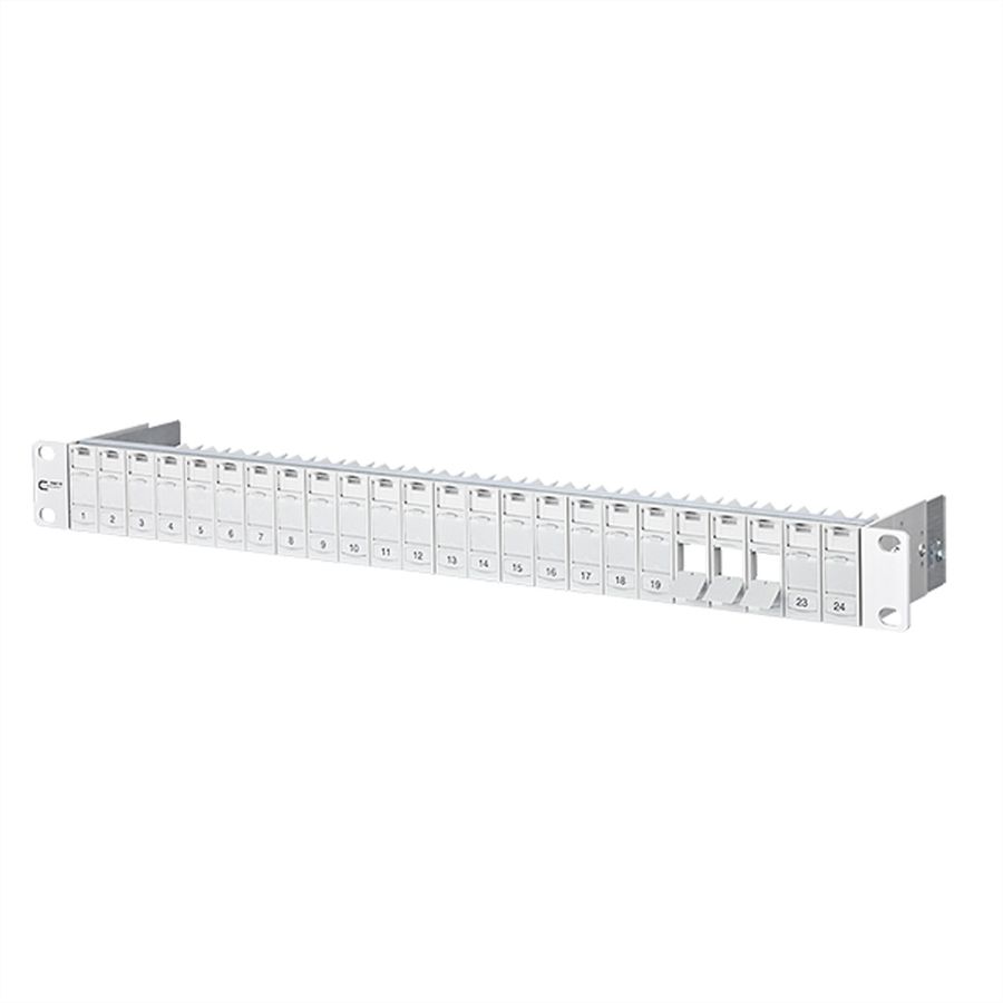 METZ CONNECT 19" Paneel 1HE Moduledrager leeg voor 24 modules (E-DAT of C6A)
