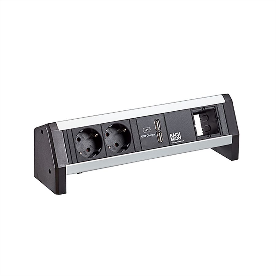 BACHMANN DESK 2xCEE7/3 1xUSB Charger, 1 m