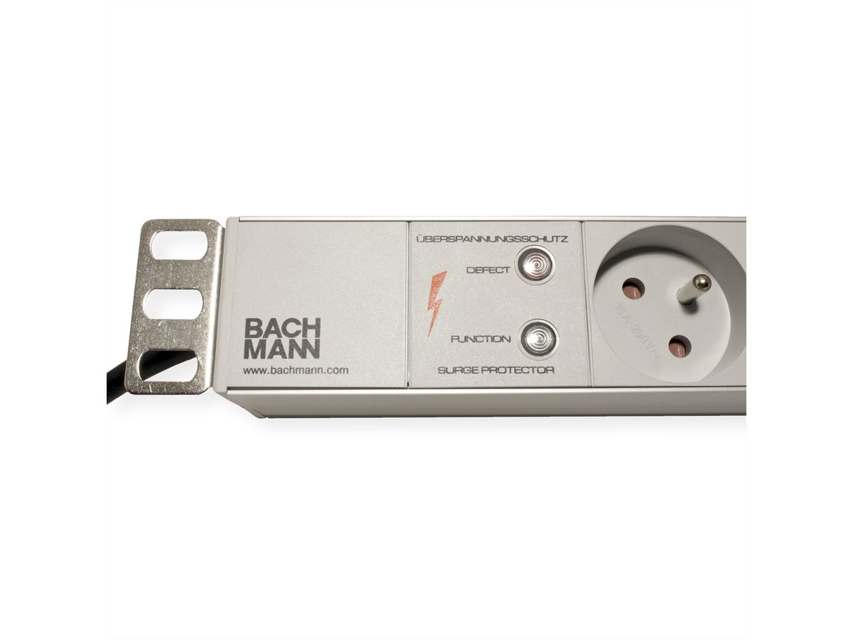 BACHMANN 19"-Steckdosenleiste 1HE 8xUTE 1xSPD