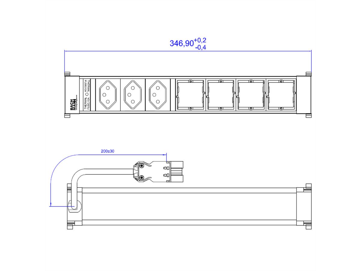 BACHMANN POWER FRAME 3xCH 4xCM 0,2m GST18