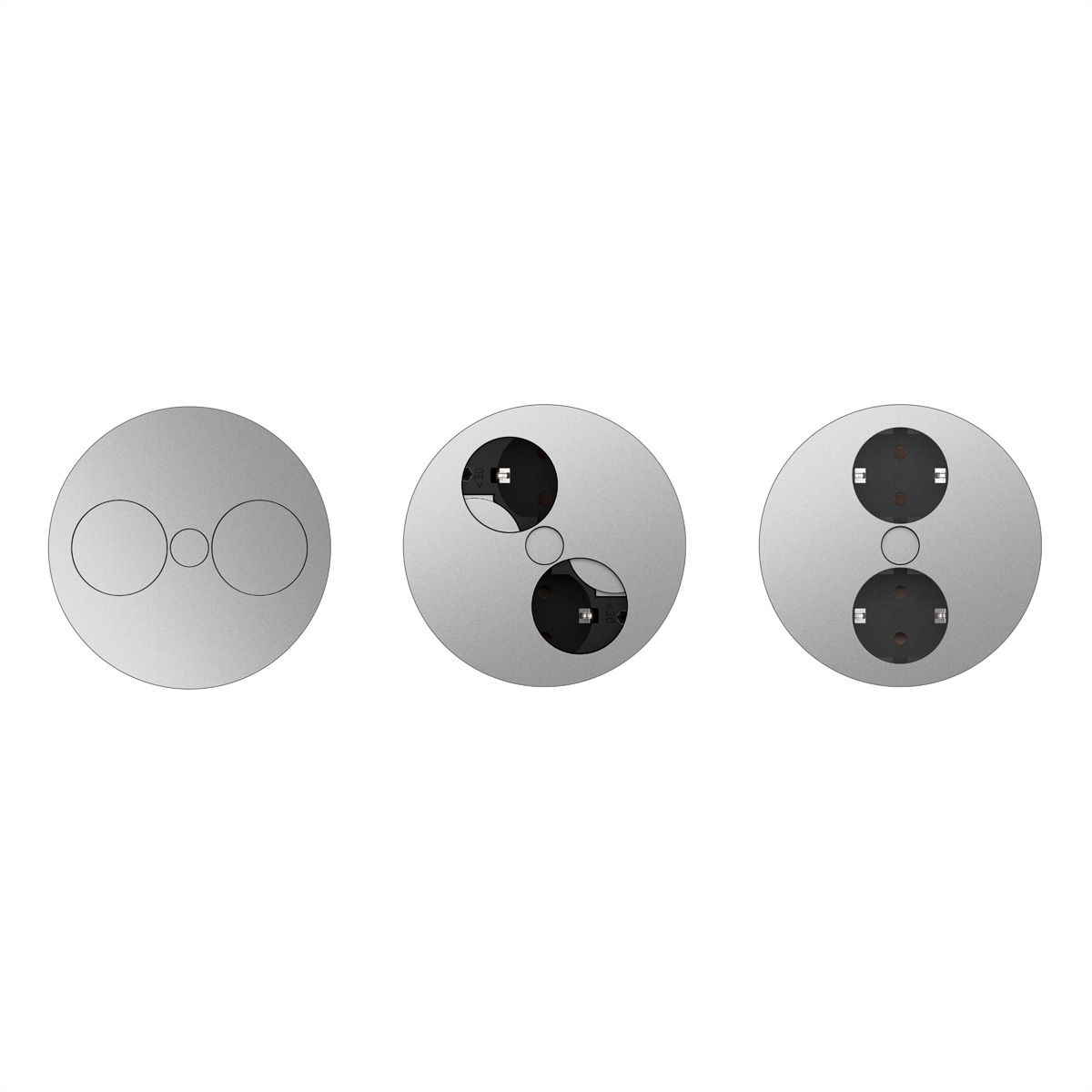 BACHMANN TWIST 2x earthing contact, wire end ferrules, earthing contact mounting plug, chrome, 2 m