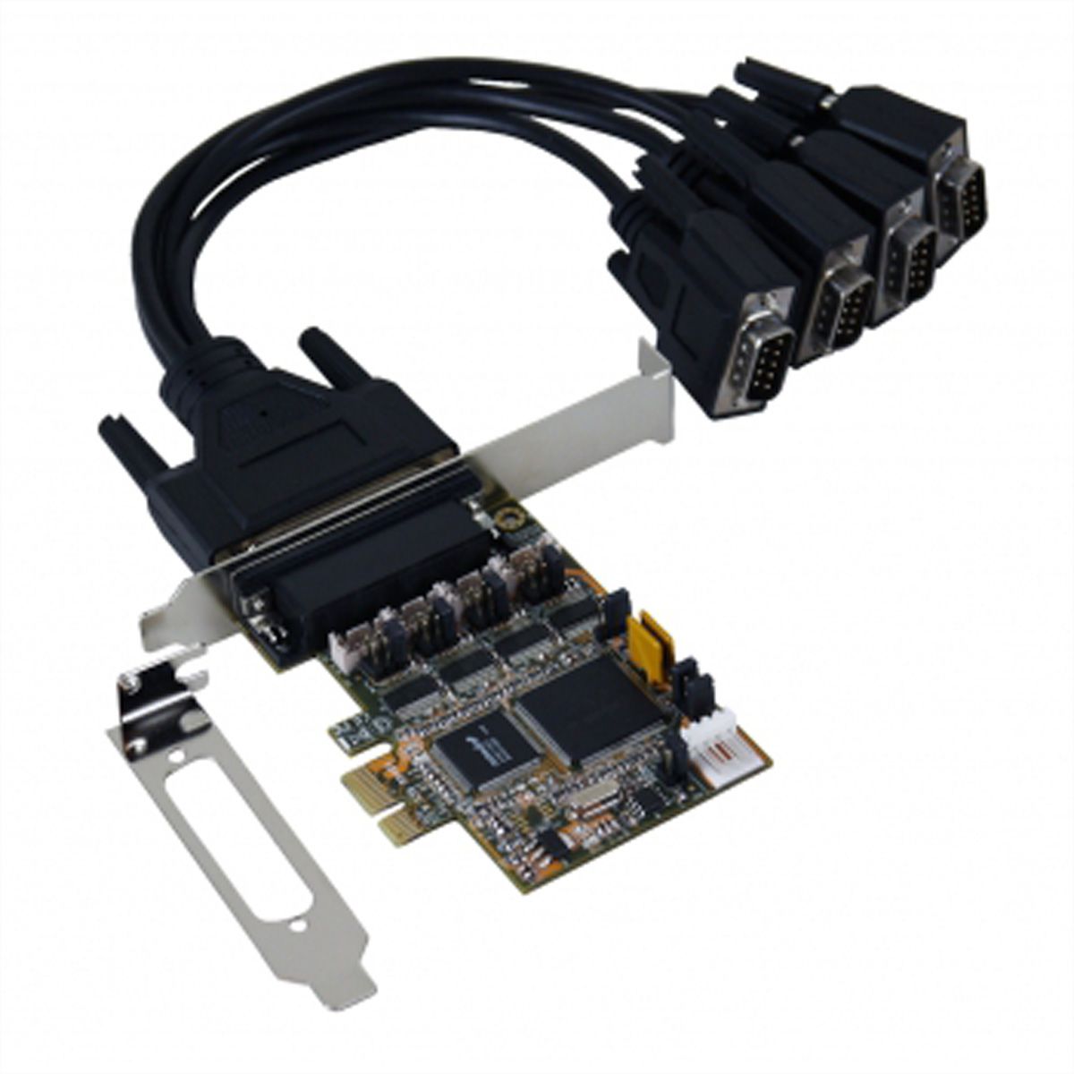 EXSYS EX-44384 PCI Express x1 Karte 4x seriell RS-232 (Kabel mit 4x 9pin Stecker)