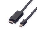 VALUE Mini DisplayPort Cable, Mini DP-UHDTV, M/M, black, 1 m