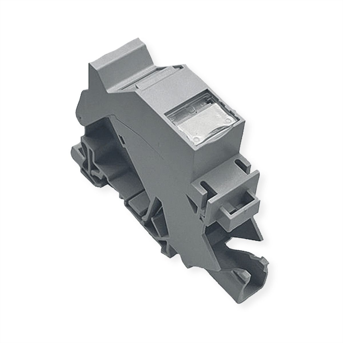 ROLINE Keystone Holder, with Cat.6A Keystone, shielded, DIN-Rail, 45 ...