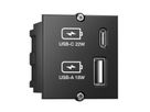 BACHMANN Custom Module USB Charger Module Type A & Type C 22W, Quickcharge, black