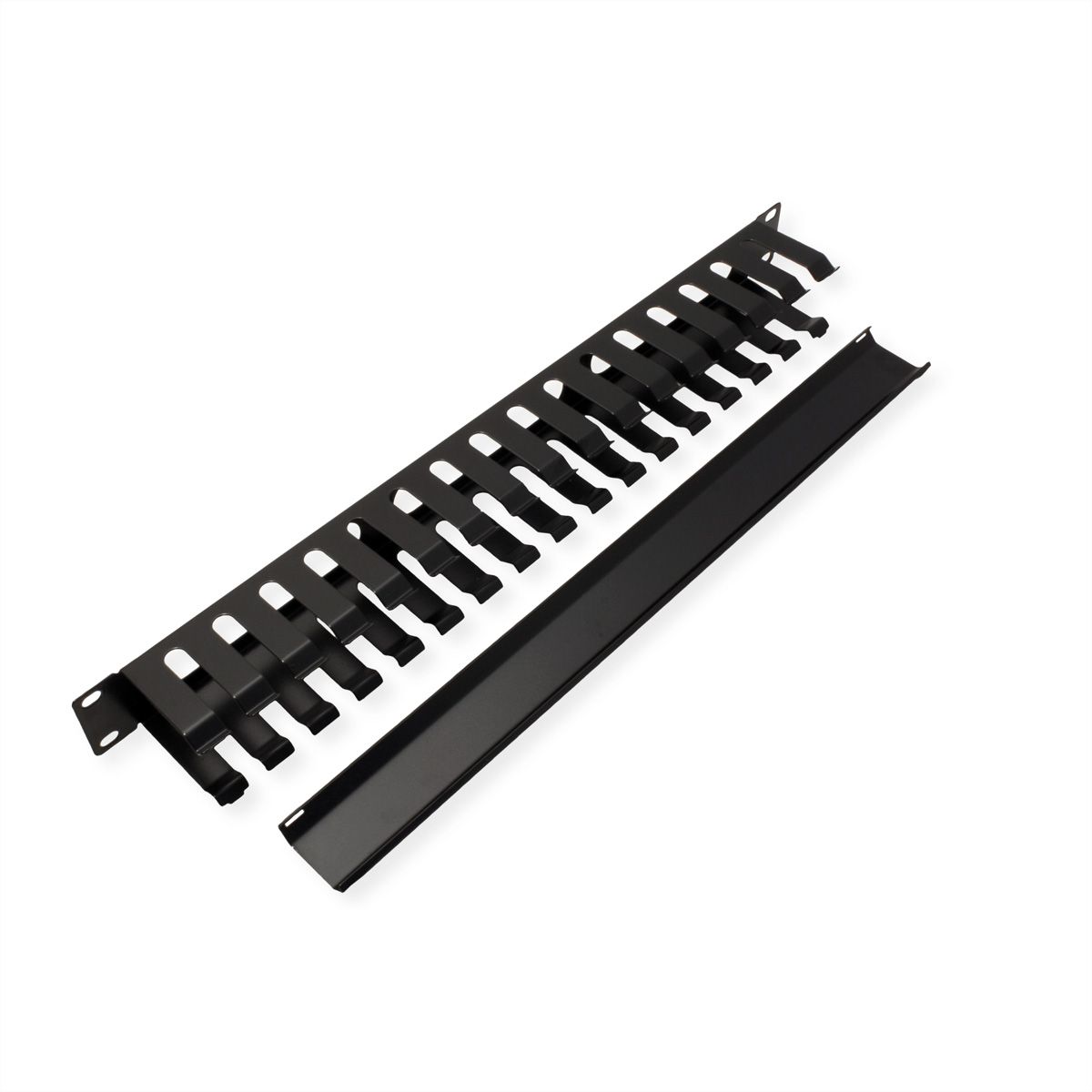 VALUE 19" Frontplaat 1 HE met rangeerkanaal 40 x 60 mm, zwart