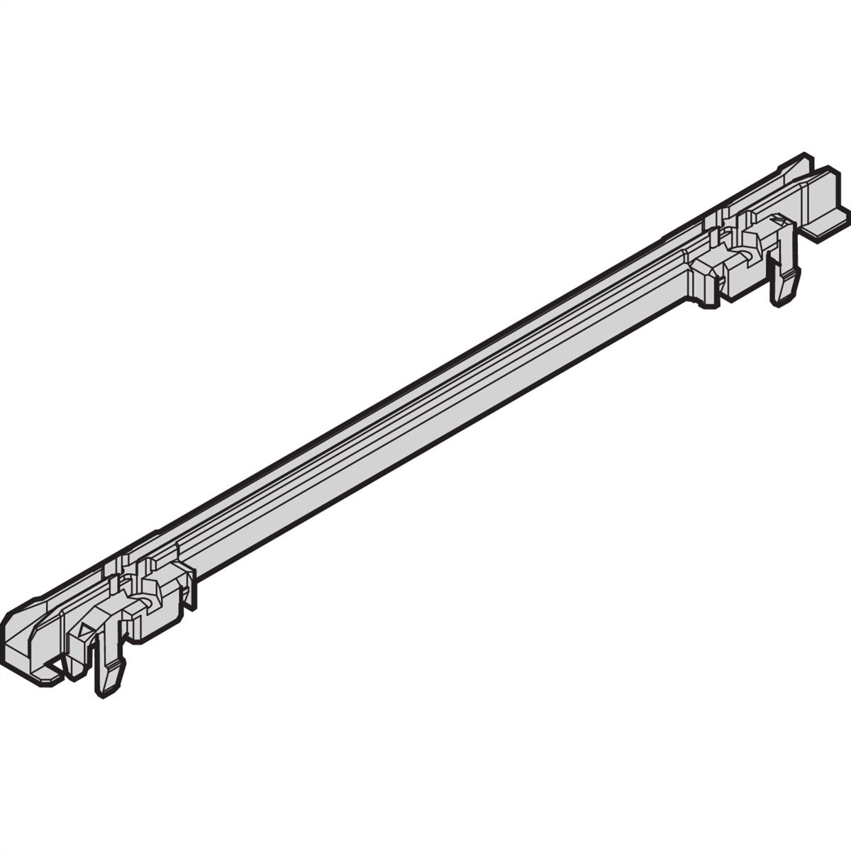 SCHROFF Guide Rail Standard Type, PC, 280 mm, 2 mm Groove Width, Multi-Piece, Red/Silver, 10 Pieces