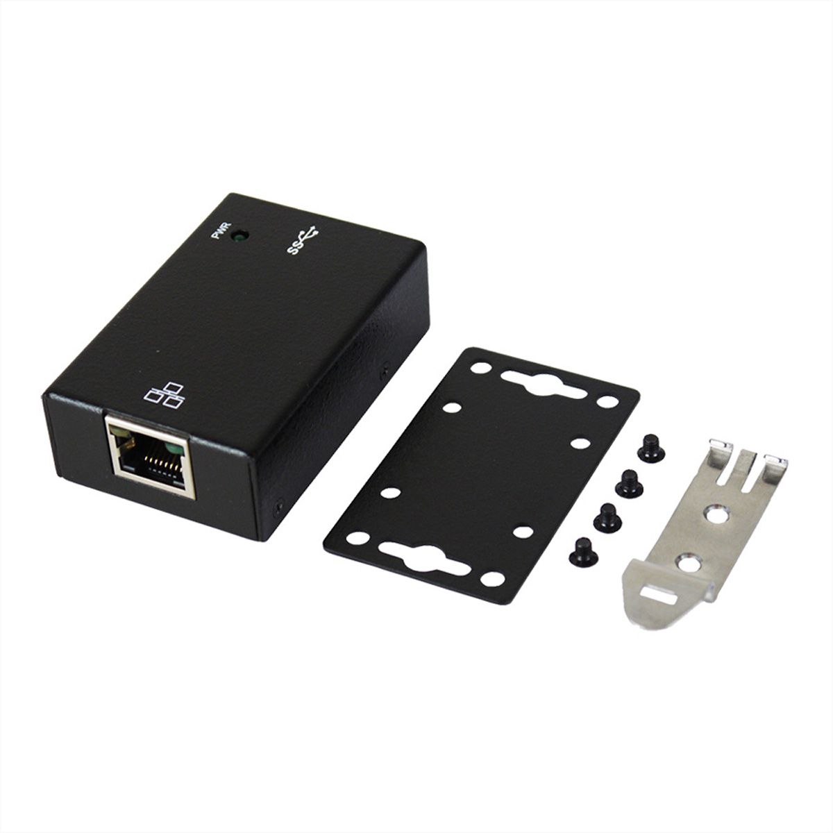EXSYS EX-1321 USB 3.0 zu Ethernet 1Gigabit LAN inkl. Din-Rail Kit für 19"