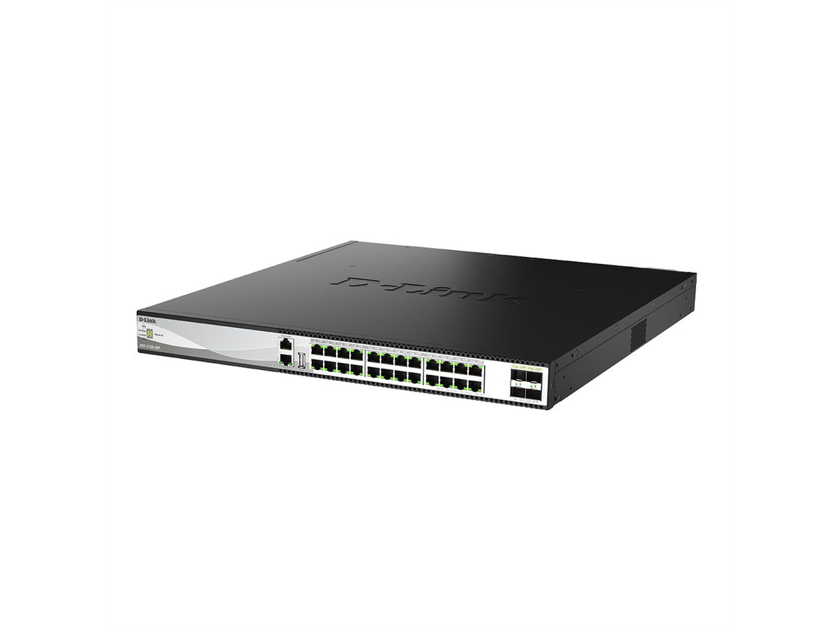 D-Link DXS-3130-28P/E 28-Port 10G Switch, Managed Stackable PoE++ 25G-Uplinks
