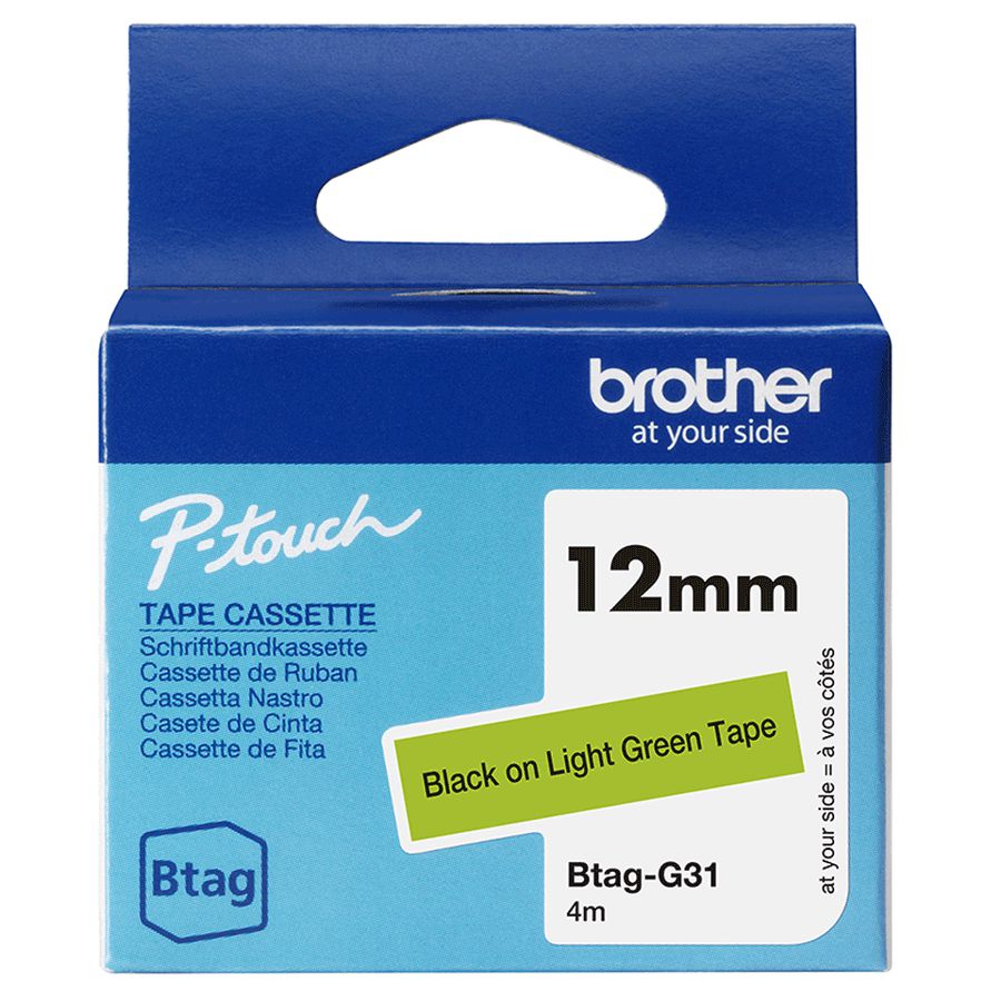 Brother BTAG-G31 label-making tape Black on green