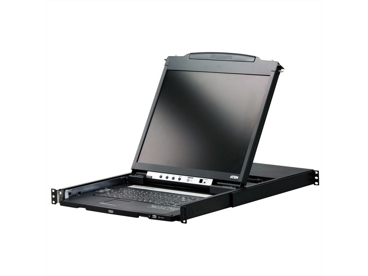 ATEN CL5800N KVM-console, 48 cm LCD, VGA, PS/2-USB, perifere poort, Duitse toetsenbord indeling