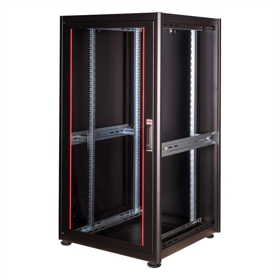 ROLINE 19-inch network cabinet Basic 32 U, 600x600 WxD glass door black