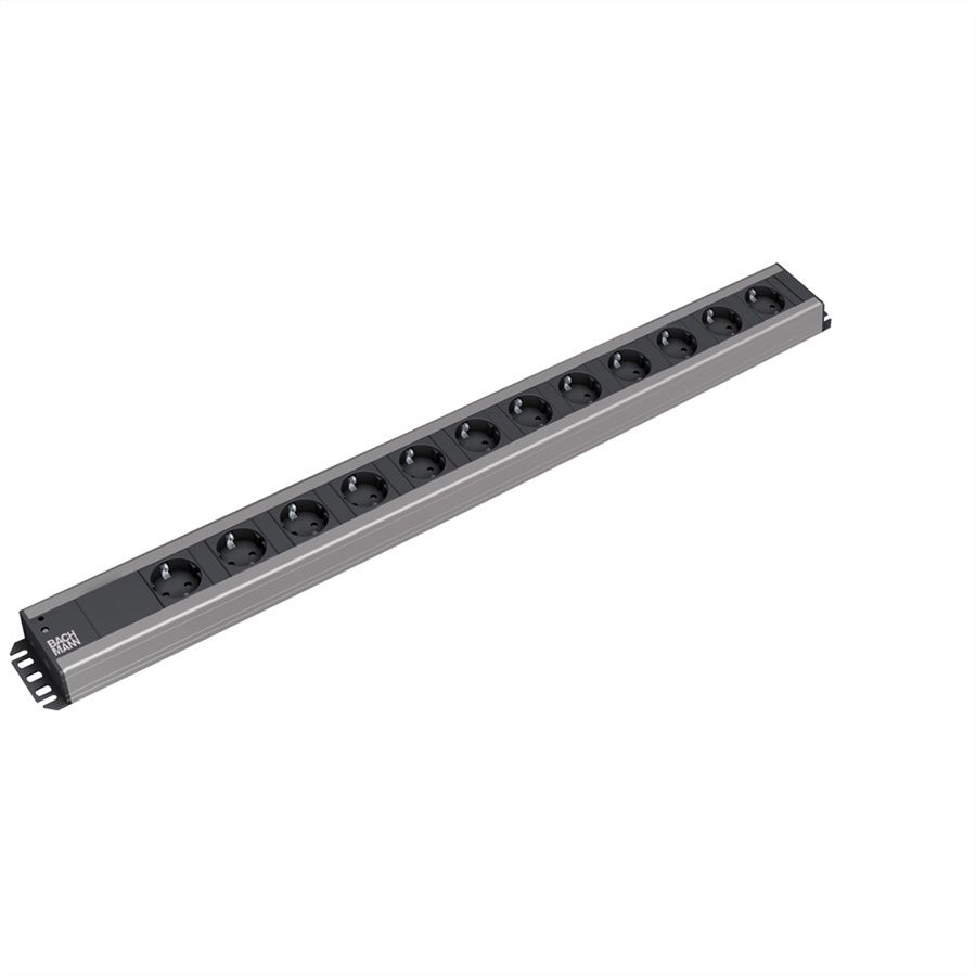 BACHMANN craftsman socket strip 12x earthing contact, 2 m
