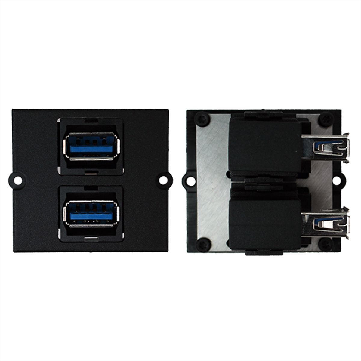 BACHMANN frame 2xUSB 3.0, 90° side outlet