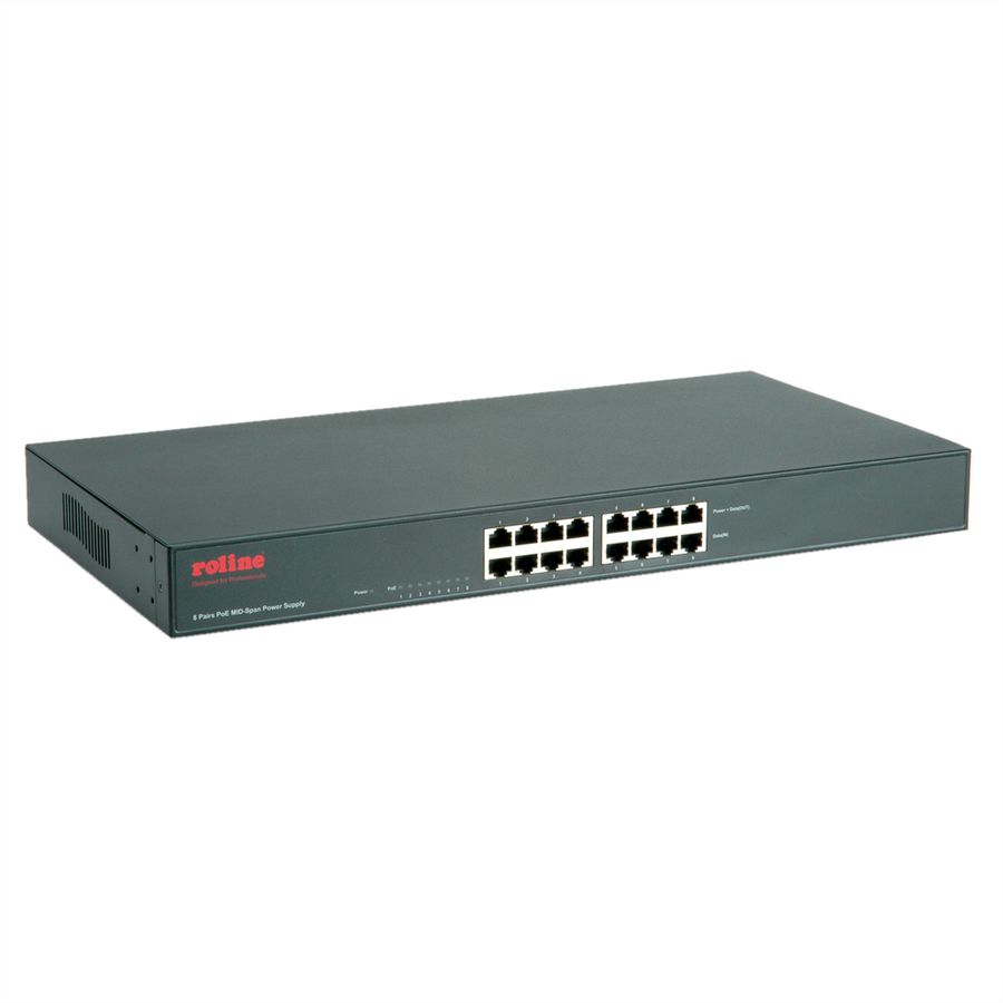 ROLINE 19" PoE MID-Span Power Supply, 8 Midspanports