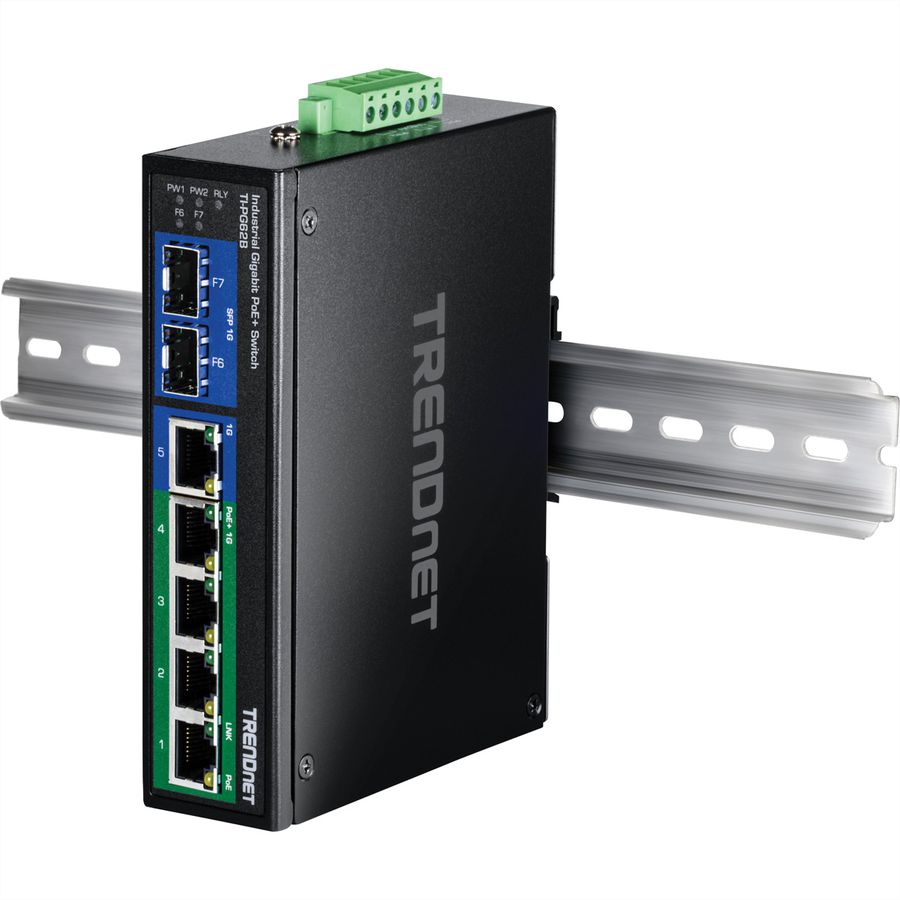 TRENDnet TI-PG62B 7-poorts Industriële Gigabit Switch PoE+ 2SFP