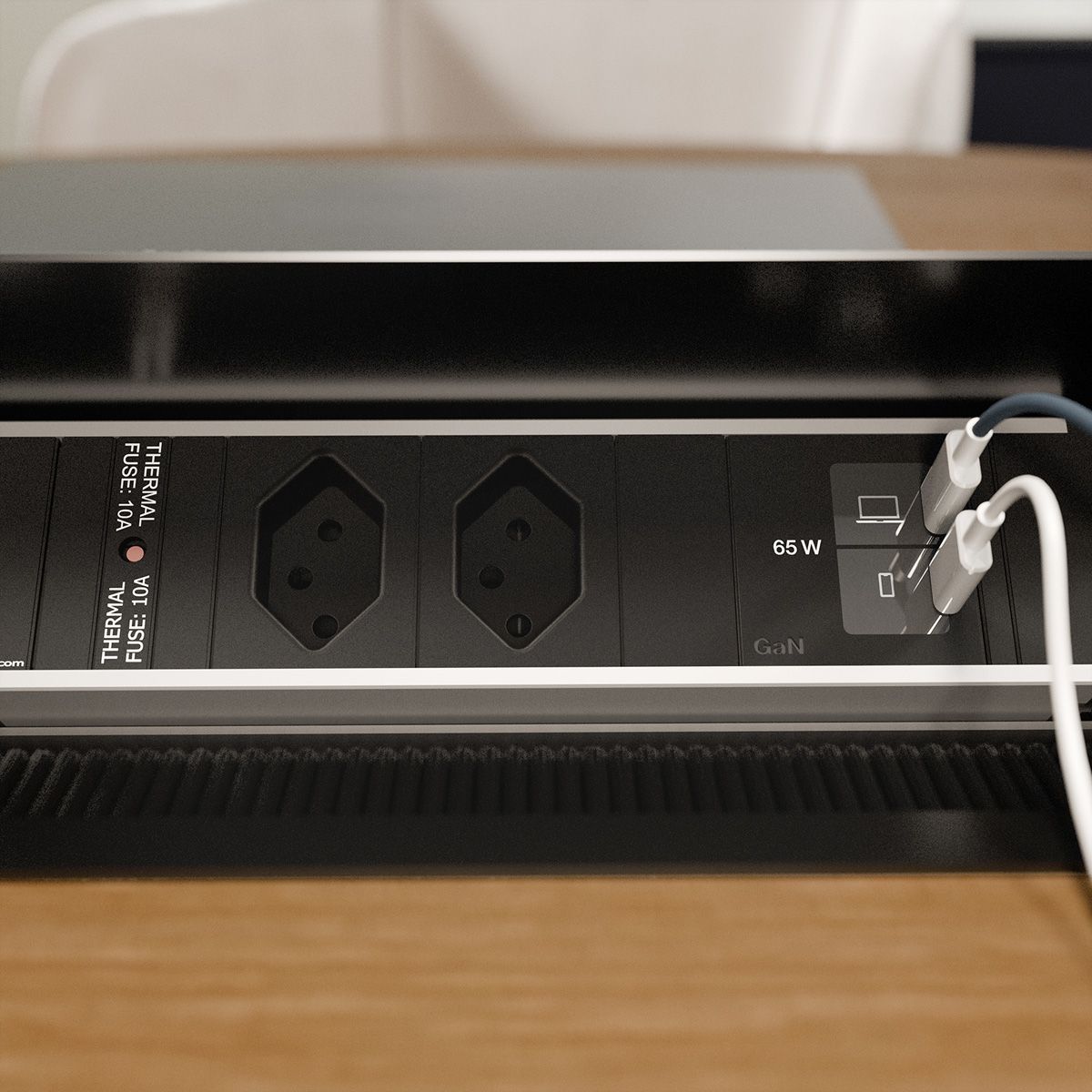 BACHMANN CONI S 2xCH 0° 1xUSB C/C 65W, L=0.2m