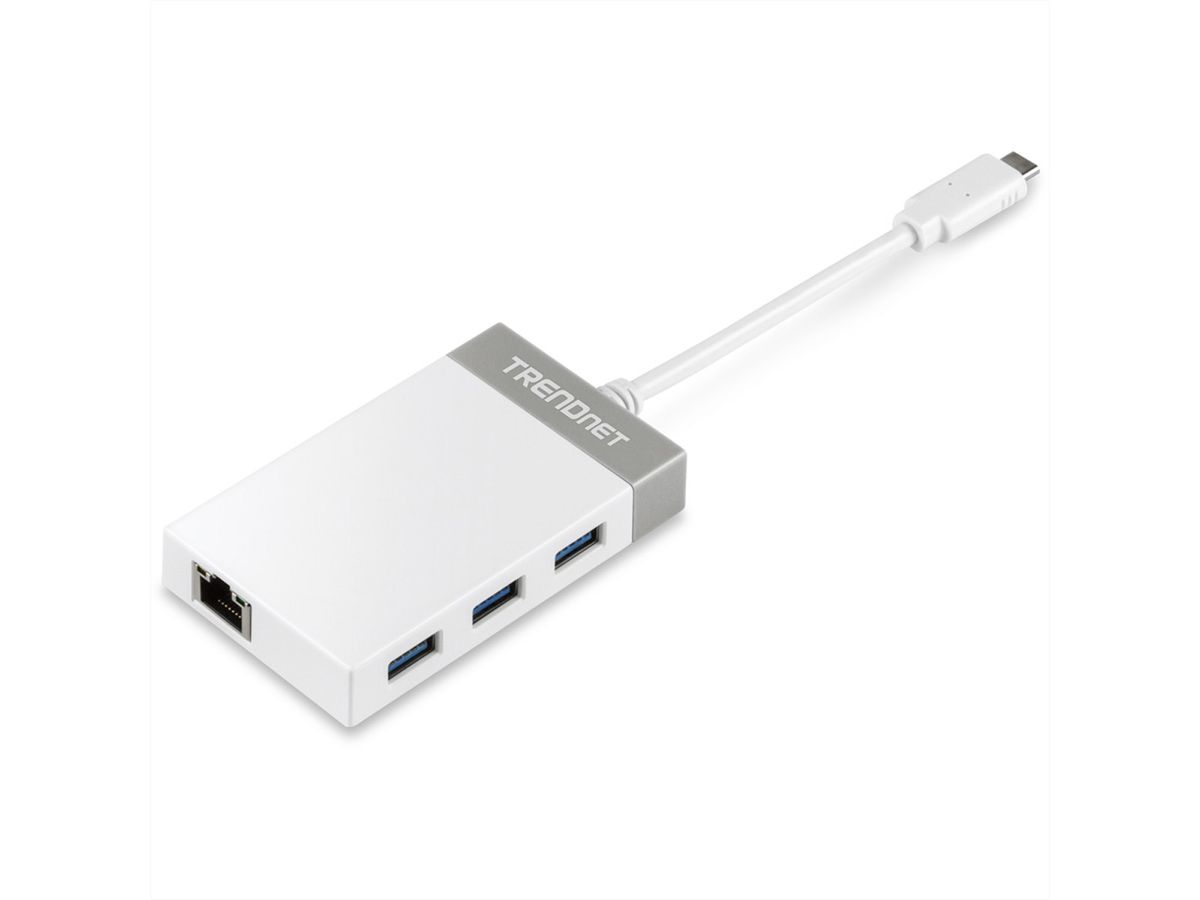 TRENDnet TUC-ETGH3 USB-C naar Gigabit Ethernet-adapter + USB-hub