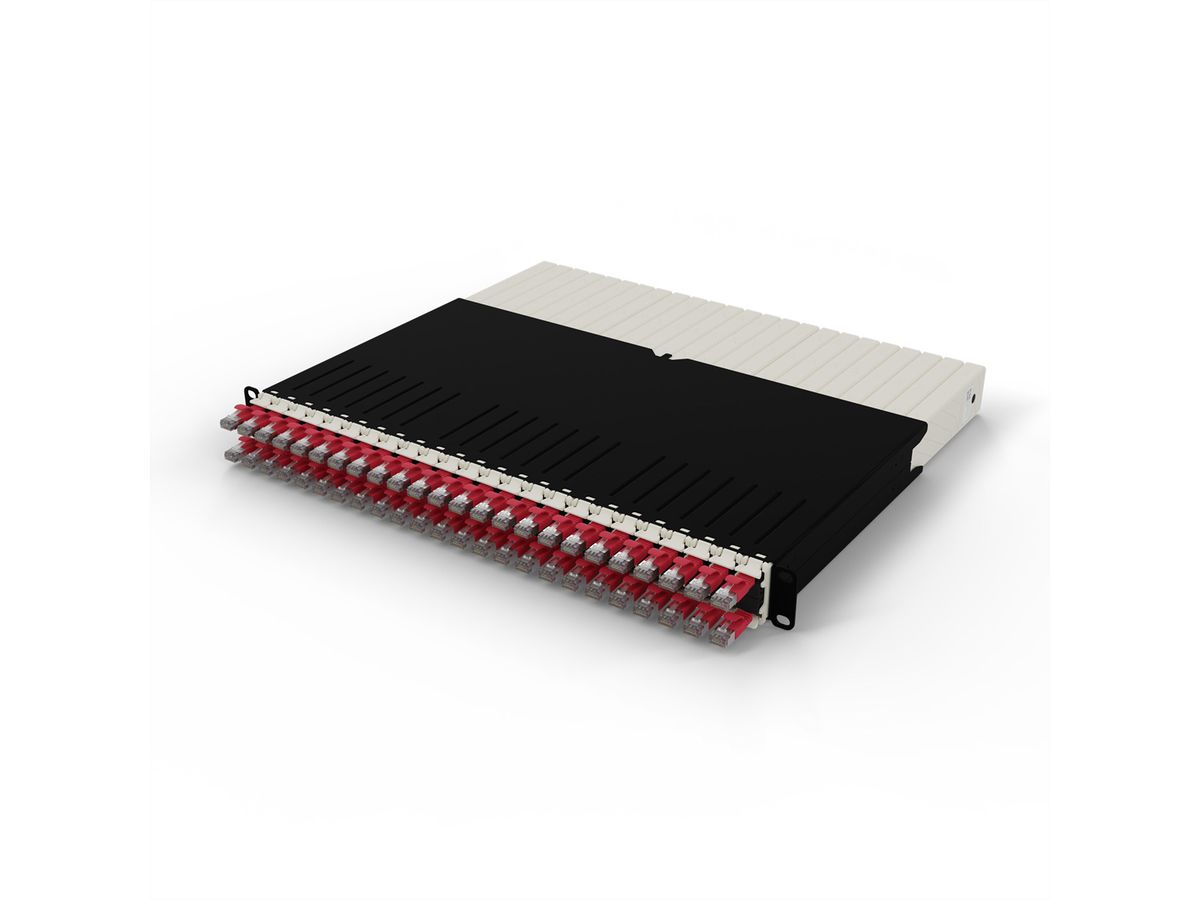 patchbox.one 8RU STP rood Cat.6a 0,8 m