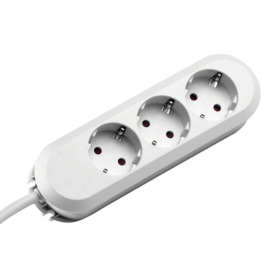BACHMANN SMART socket strip 3x earthing contact, screwed, white, 3 m