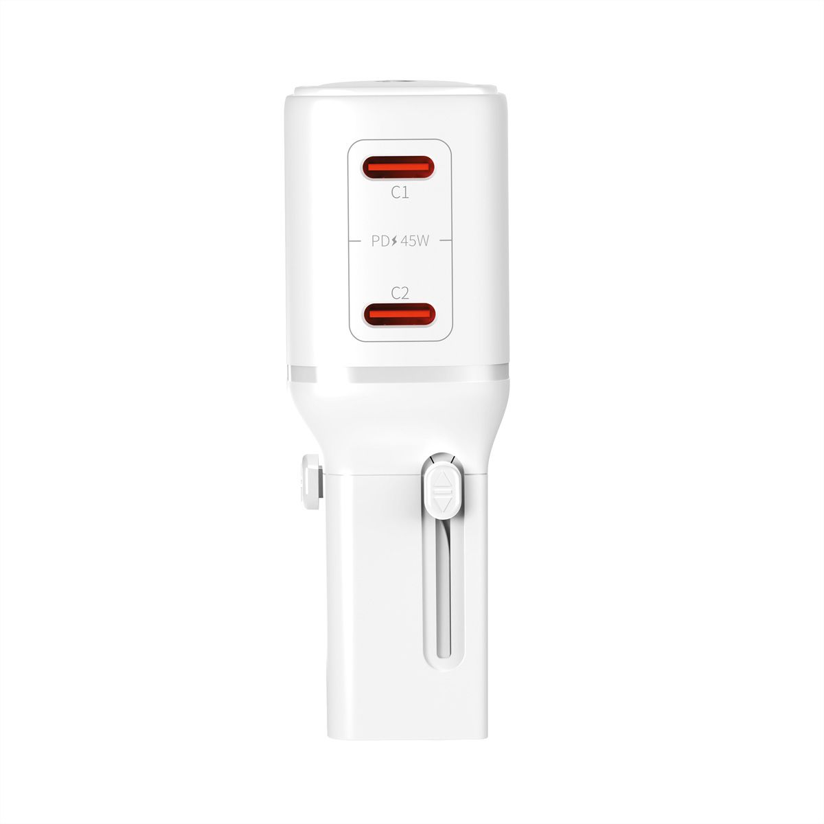 VALUE reisoplader met platte Euro/UK/US stekker, 2 USB-C-poorten, 45 W