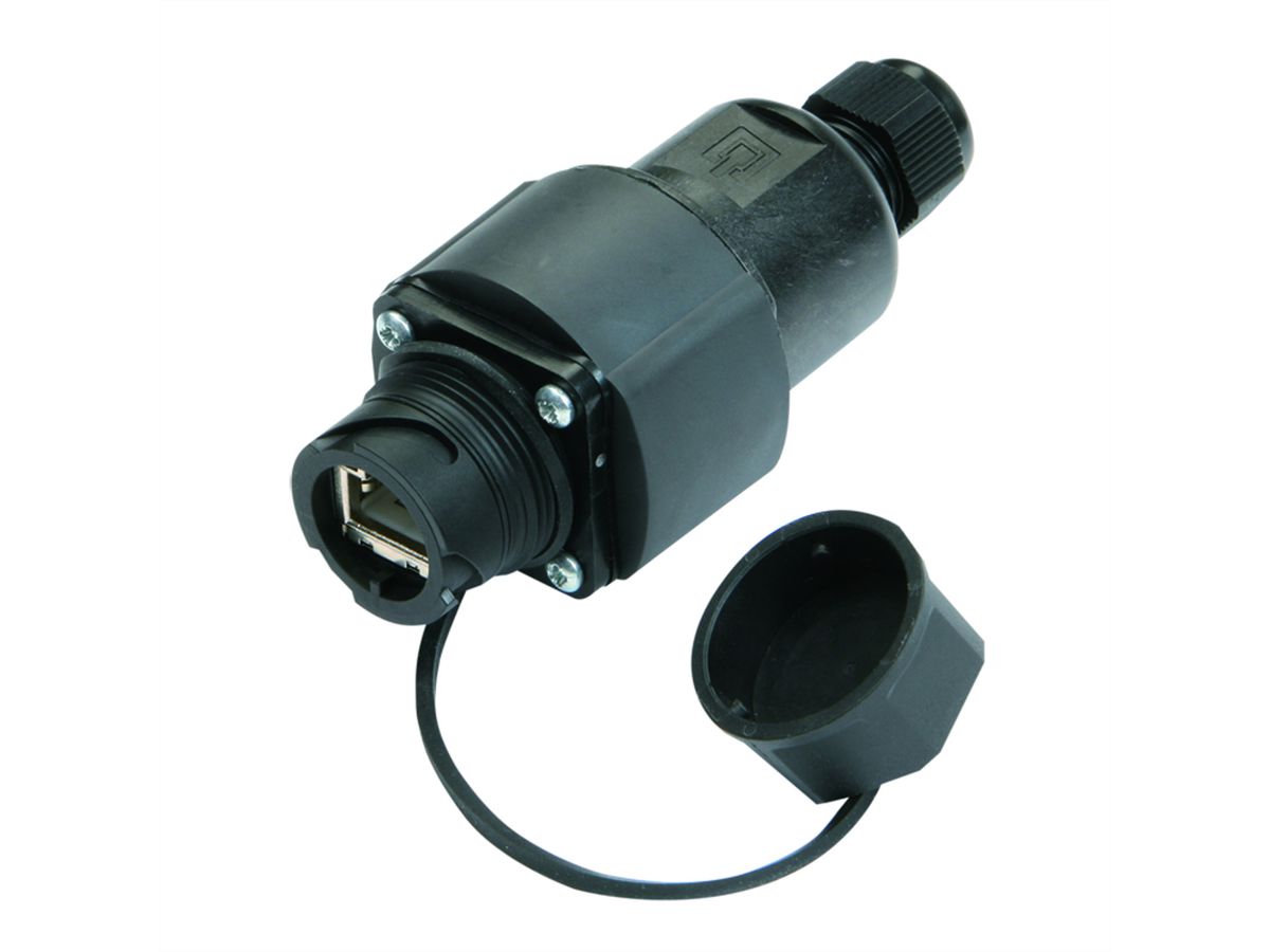 TELEGÄRTNER STX V1 surface mounting outlet, RJ45 Modul B Cat.6A (ISO/IEC)