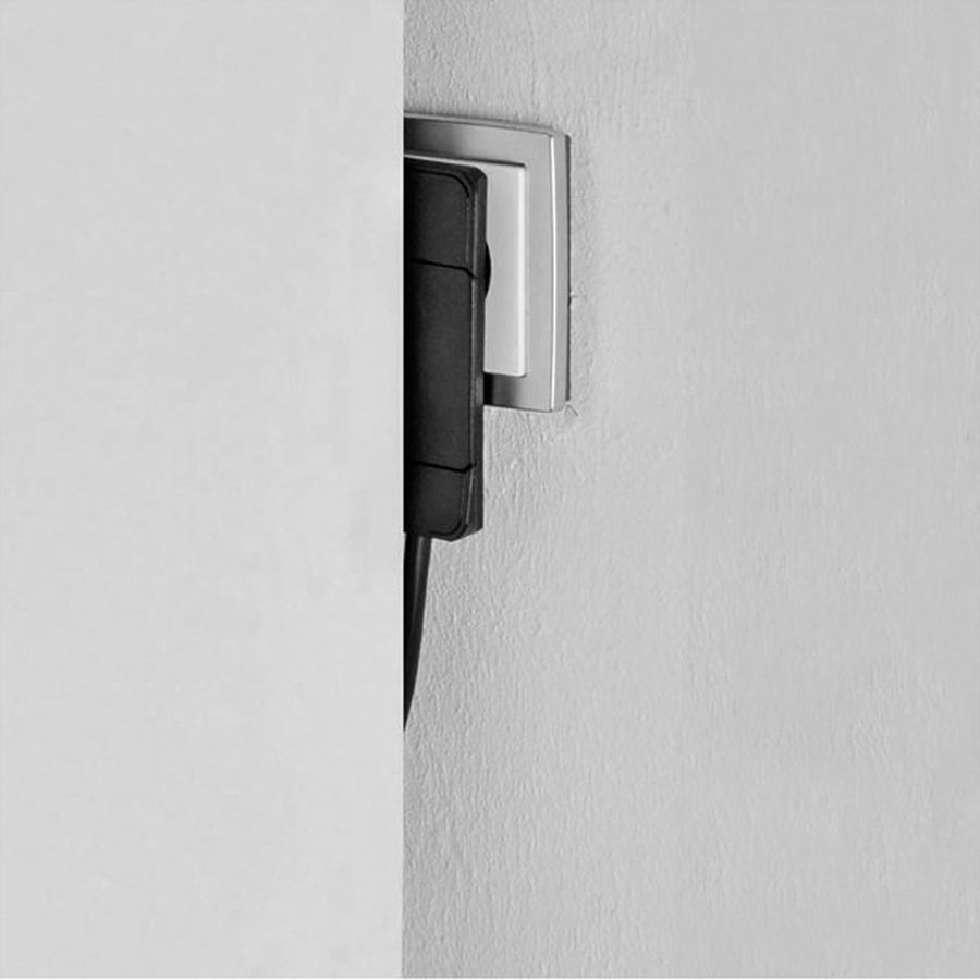 BACHMANN SmartPlug flat plug, with 3x socket strip with earthing contact, white, 1.6 m