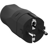 BACHMANN mounting plug black, CEE 7/7 2-pole with earthing contact