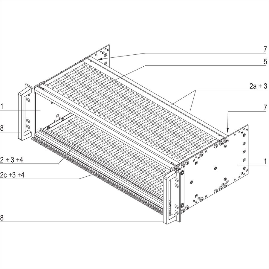 SCHROFF EuropacPRO 19" Subrack Kit for Railway, Shielded, EN 50155, CompactPCI, 3 U, 84 HP, 235 mm