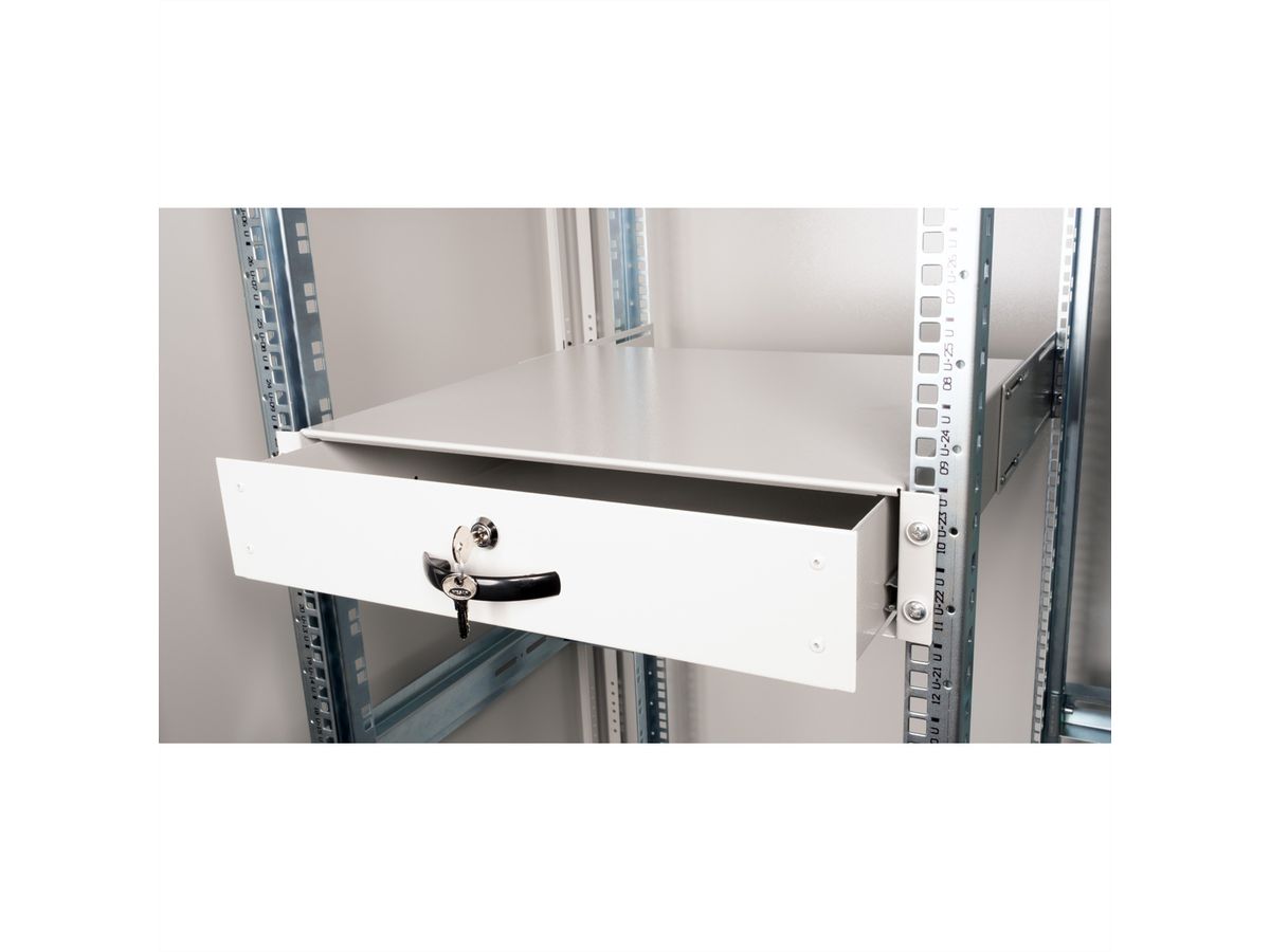 ROLINE 19-inch keyboard rack 2 U, 400 T lockable grey