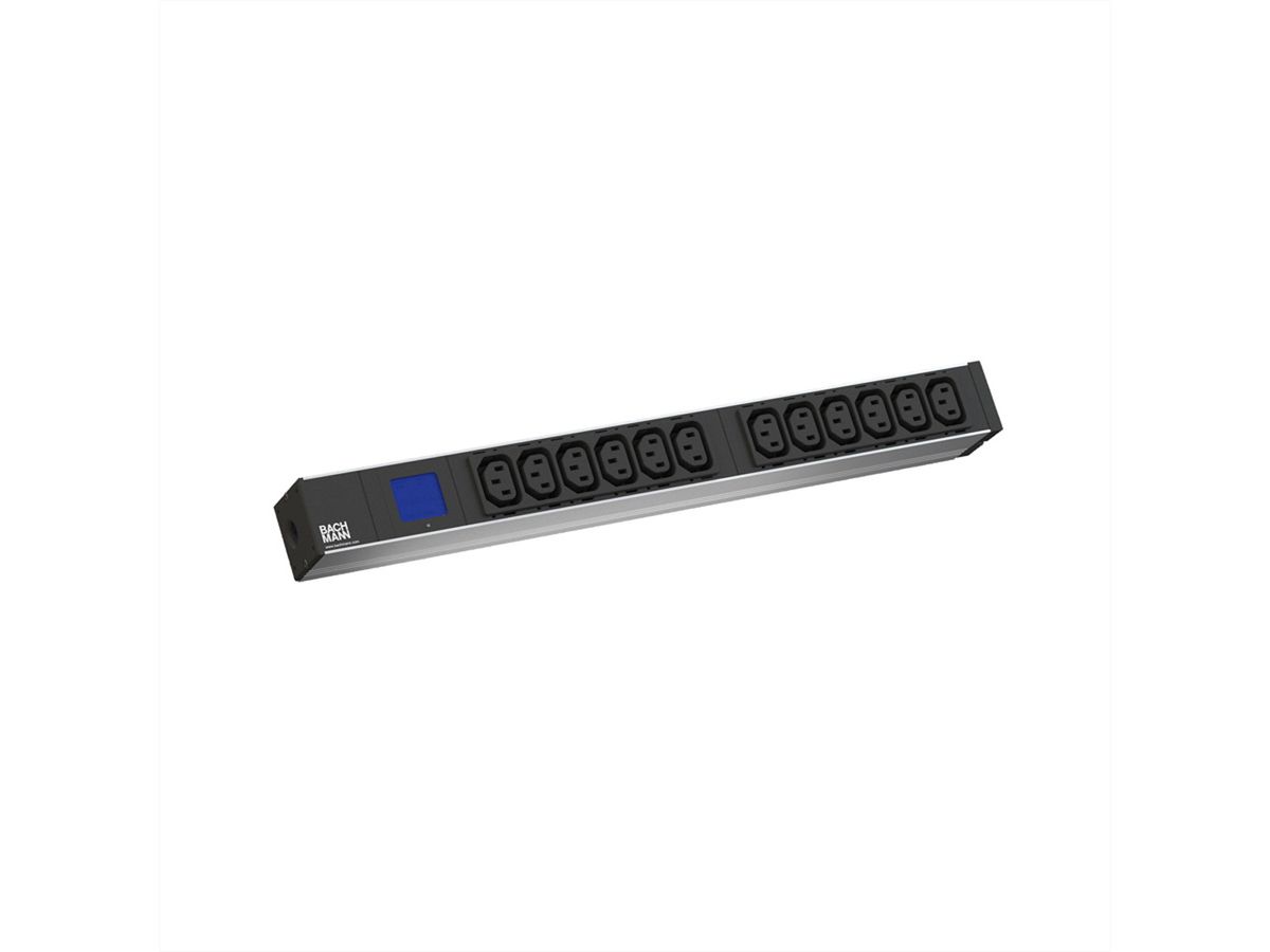 BACHMANN BN0500 19" PDU 1U 12x C13 power measurement, earthing contact connection