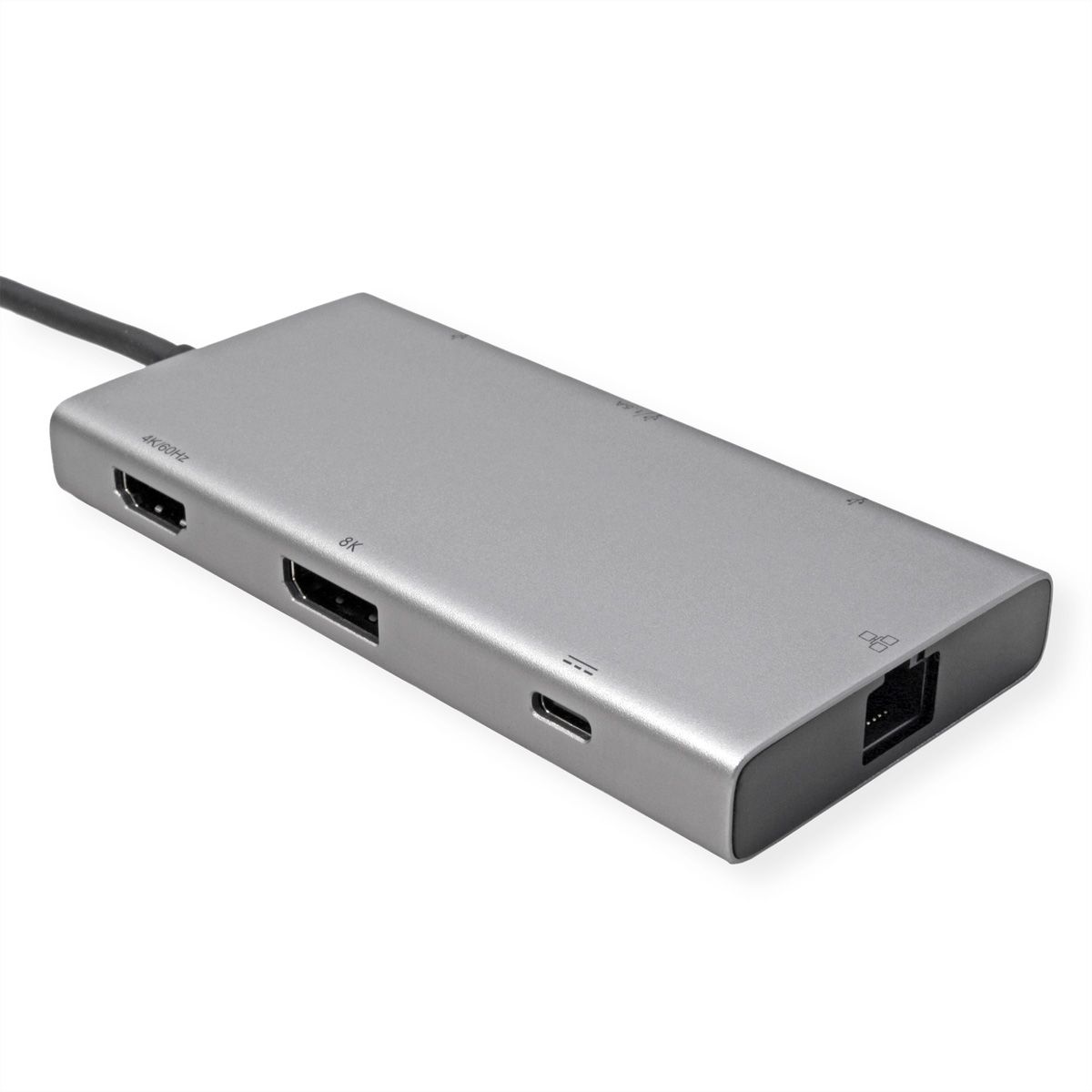 VALUE USB Type C Docking Station, HDMI+DP 4K60, 3x US3.2Gen1 (1x C + 2x A), 1x PD, 1x RJ45