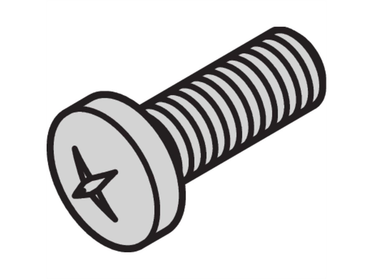SCHROFF Kruiskopschroef, Pozidrive, M6x16, St, Verzinkt, Zwart, 100 stuks