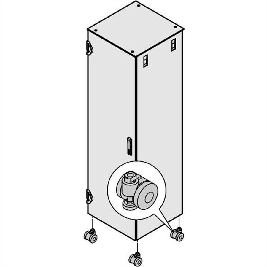 SCHROFF Varistar Castors With Adjustable Feet, 400 kg, Height 85 ... 95 mm