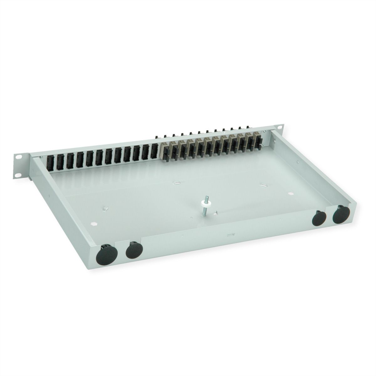 TELEGÄRTNER BASIS eco LWL-Panel mit Kupplungen, 12x SC Duplex, beige, OM2