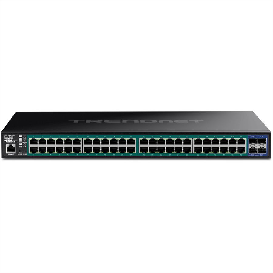 TRENDnet TPE-3524SF 52 Port PoE+ Switch, Gigabit Web Smart 740W 10G SFP+ Slots