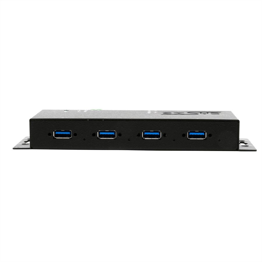 EXSYS EX-1184HMVS-2 4-poorts metalen USB 3.2 Gen1 incl. schroefbare kabel Overspanningsbeveiliging