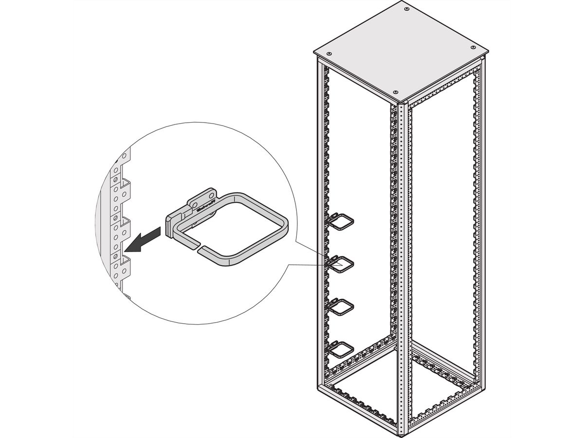 SCHROFF VARISTAR kabelgeleider Plastic, 100x100, voor aan de profielen (tbv rack van 800 mm breed)