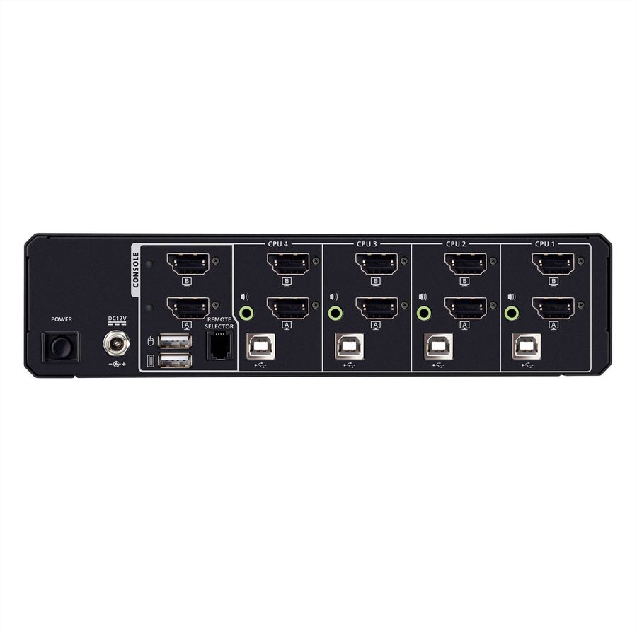 ATEN CS1144DPH4 4-poorts USB 5K DP/HDMI, Universele Secure KVM-switch met twee schermen