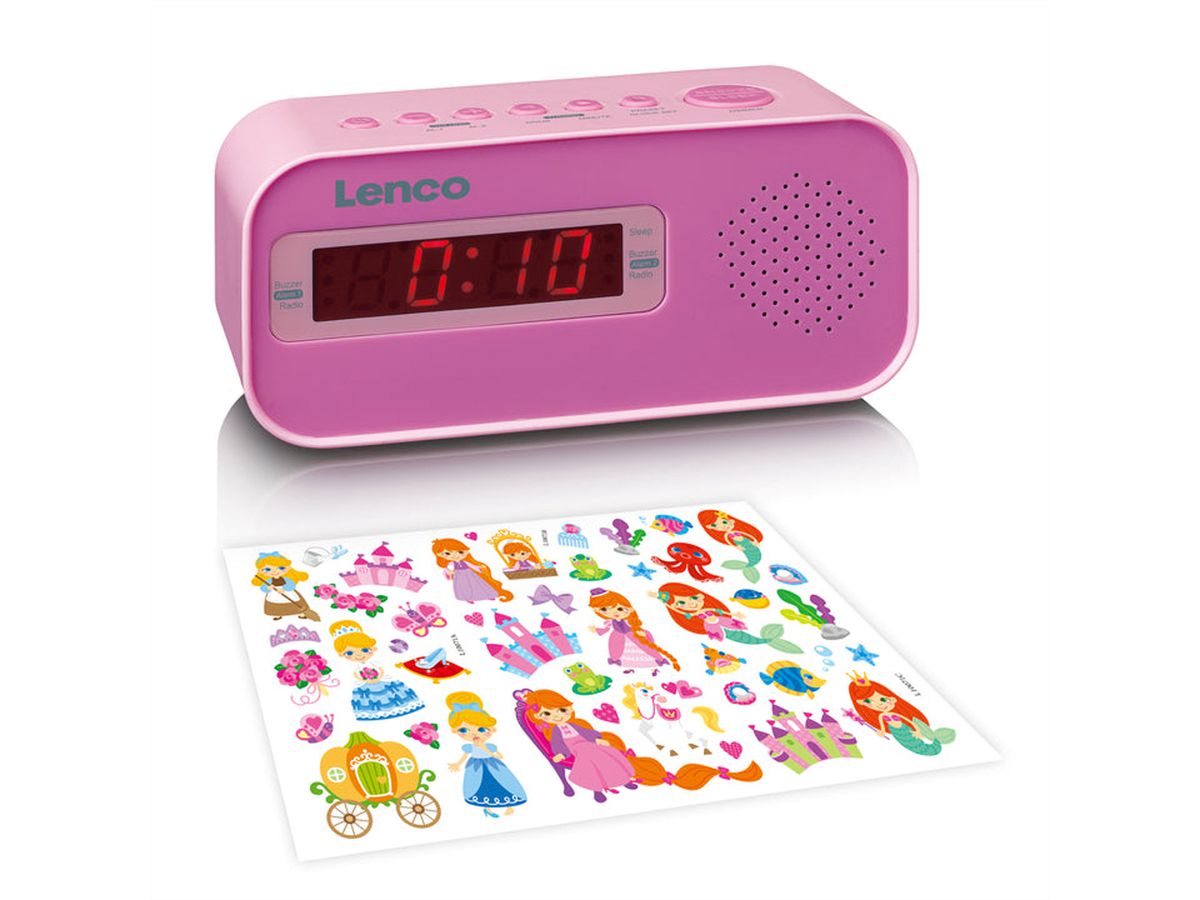 Lenco wekkerradio CR-205 roze, LED-display, alarmfunctie, slaaptimer