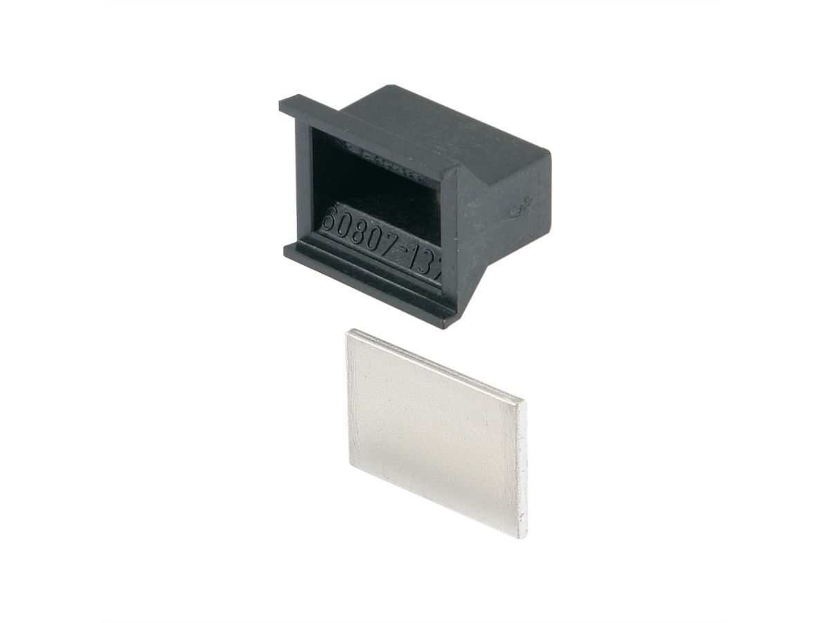 SCHROFF kunststof handgreep trapeziumvormig zwart, 4 pk