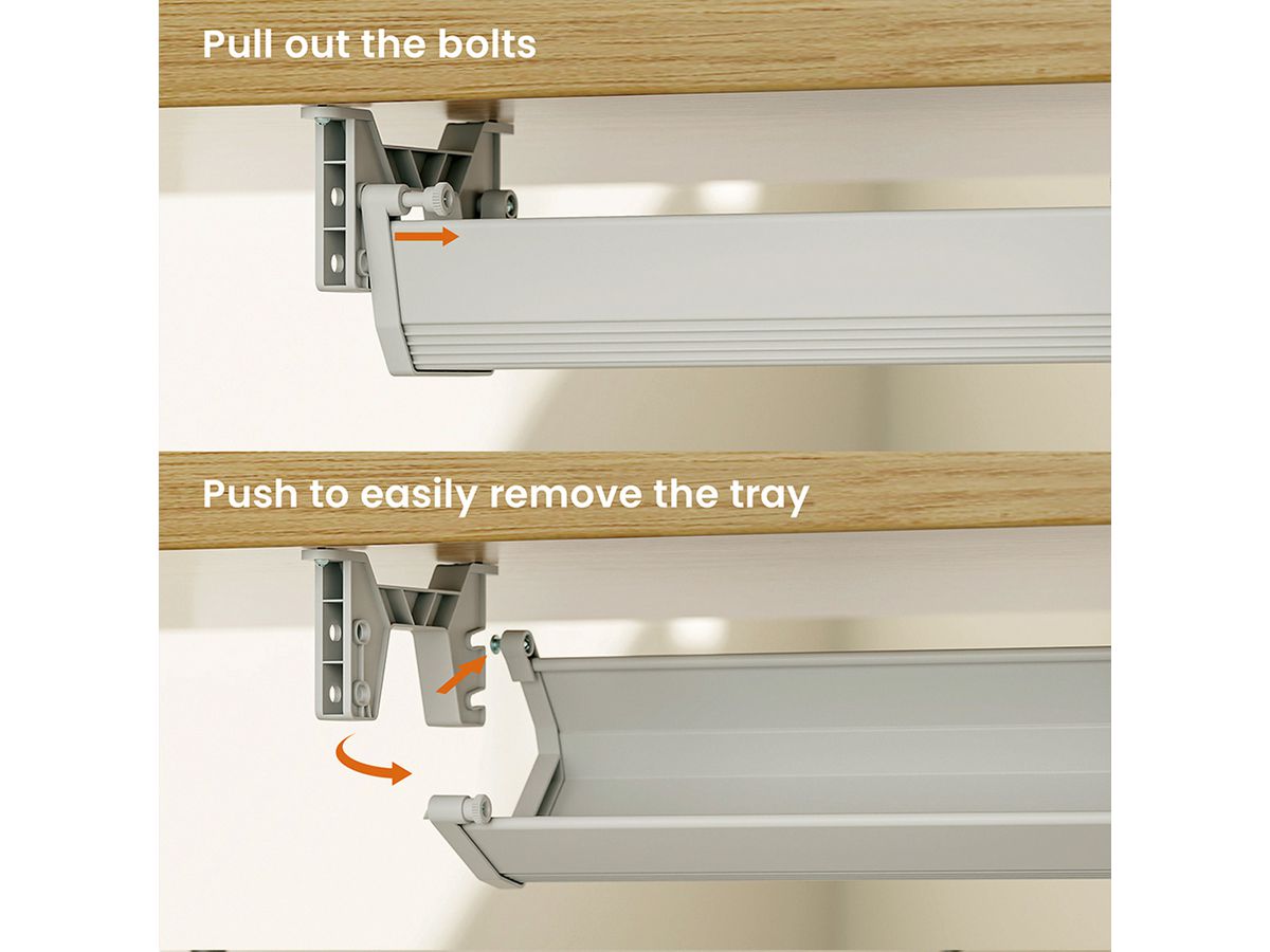 ROLINE Easy2Open kabelgoot, Montage onder tafel, wit, 44,9 cm