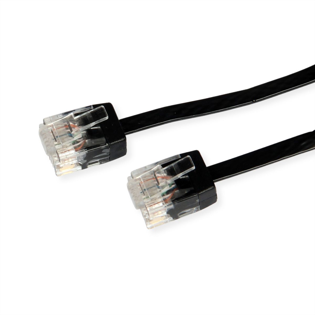 ROLINE patchkabel Cat.6A (klasse EA) UTP , extra plat, zwart, 1 m